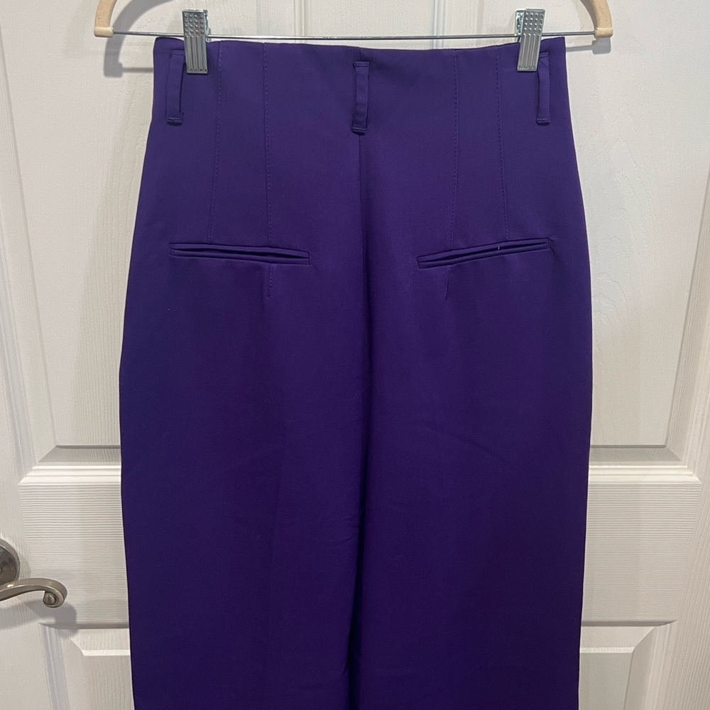 Zara purple high waisted wide leg trouser pants size XS 
NWT - Picture 4 of 8